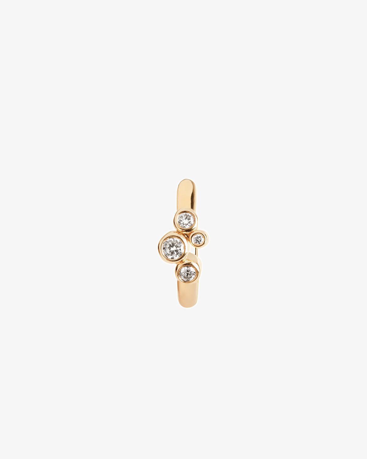 Maria Black Fine 14K Gold Elena Lab Grown Diamond Huggie 8 Single Earring, front view, view 4