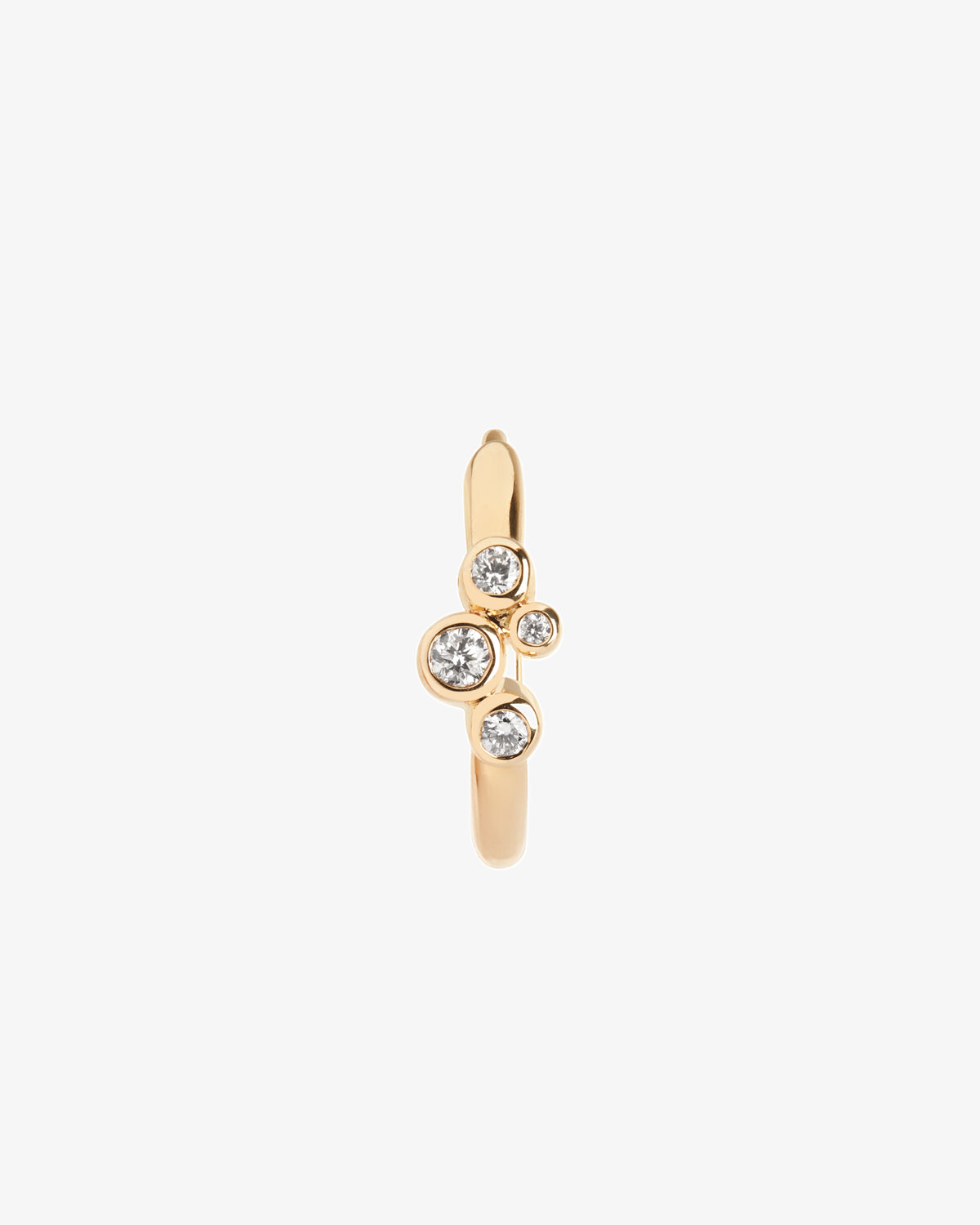 Maria Black Fine 14K Gold Elena Lab Grown Diamond Huggie 8 Single Earring, front view, view 2