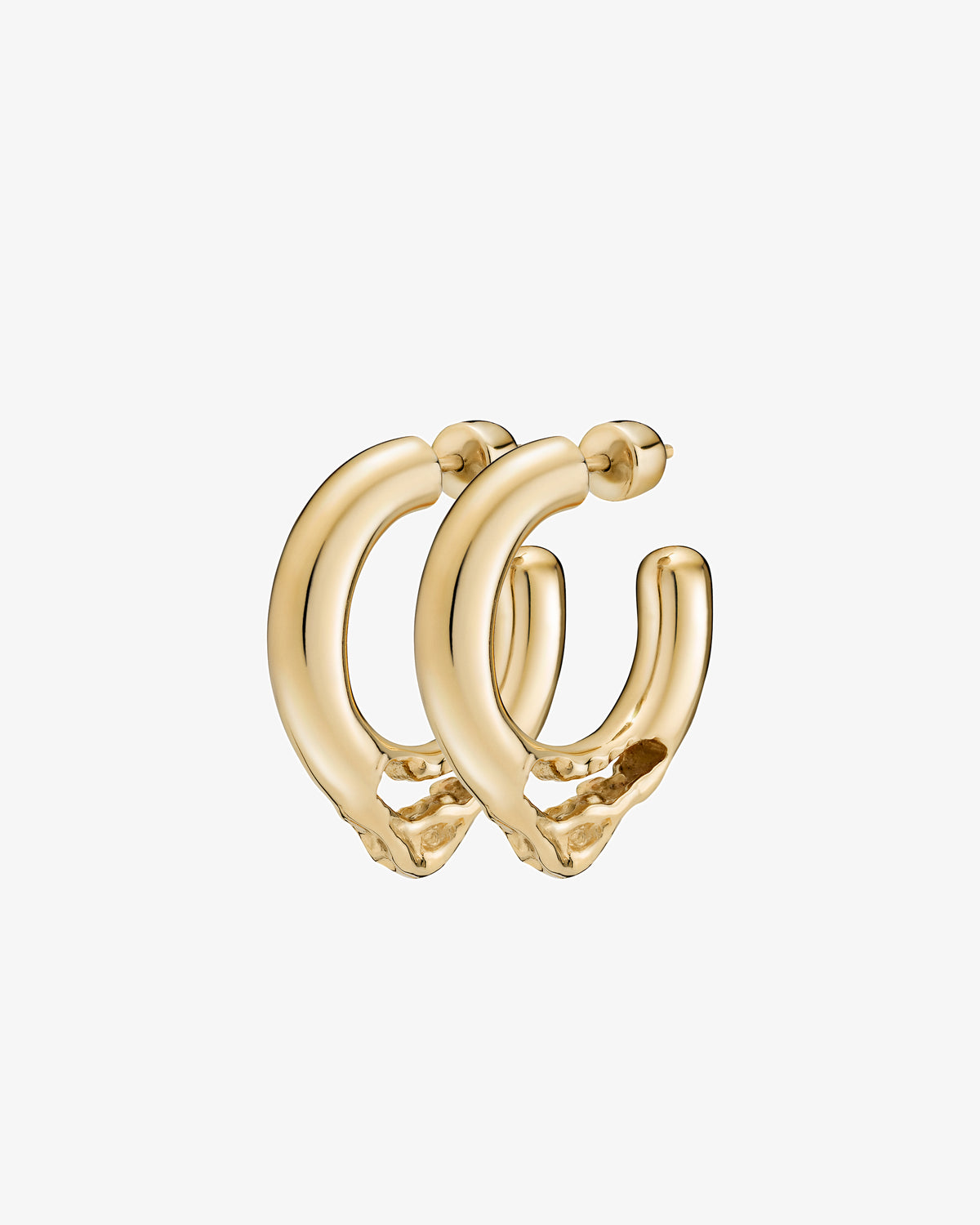 Maria Black Flea 15 Hoop Single Earring in gold-plated sterling silver, pair view