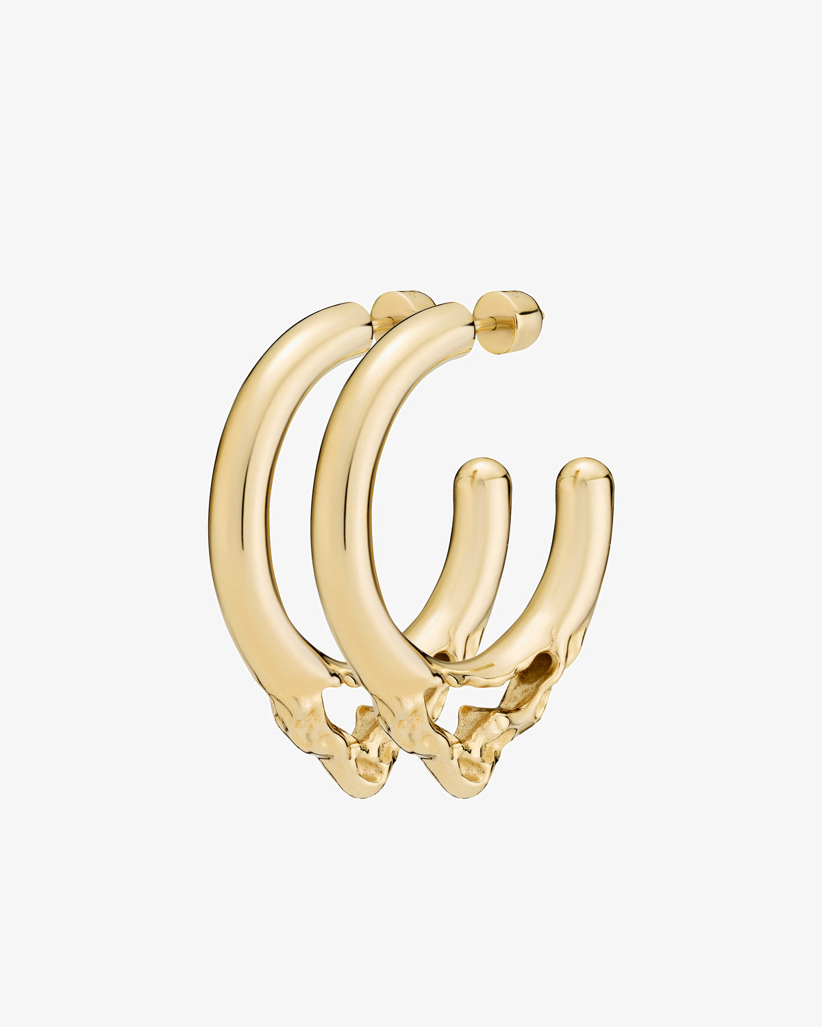 Maria Black Flea 25 Hoop Single Earring in gold-plated sterling silver, pair view