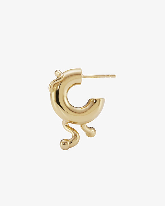 Maria Black Potsdamer Hoop Single Earring in gold-plated sterling silver