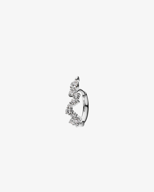 Maria Black Fine 14K White Gold Concrete Sky Lab Grown Diamond Huggie Single Earring