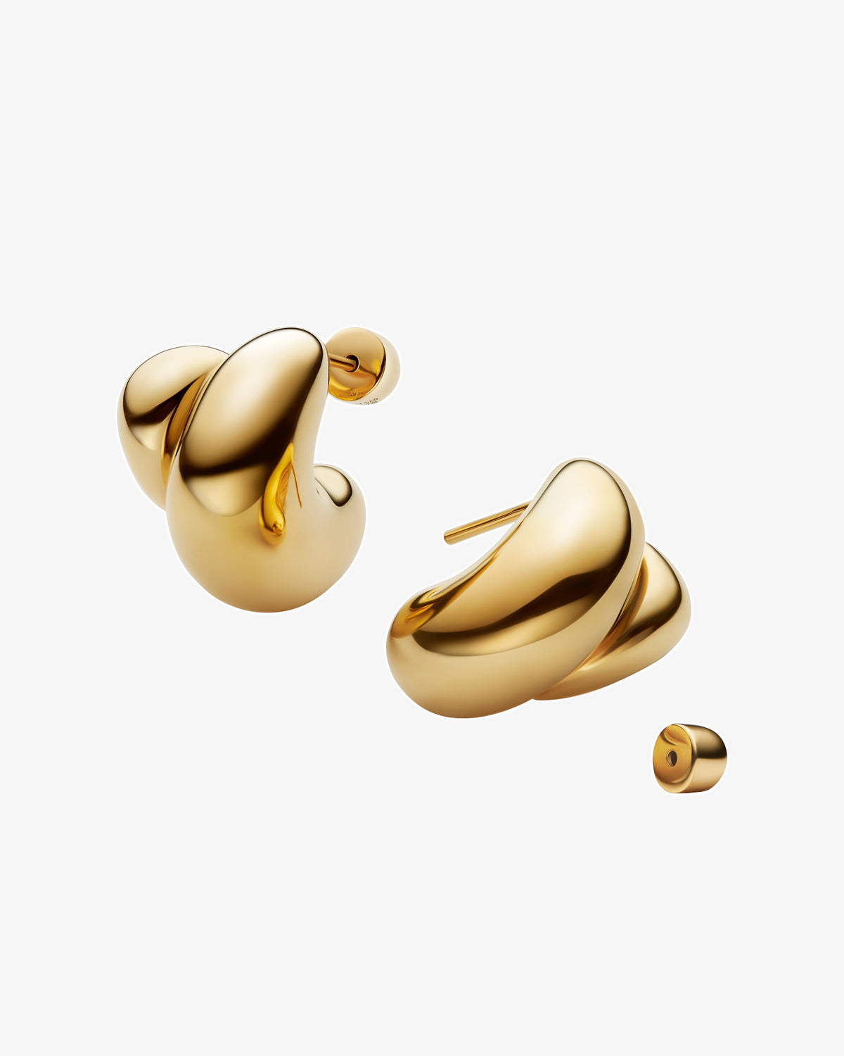 Maria Black Tryvann Trail Single Earring in gold-plated sterling silver, pair view