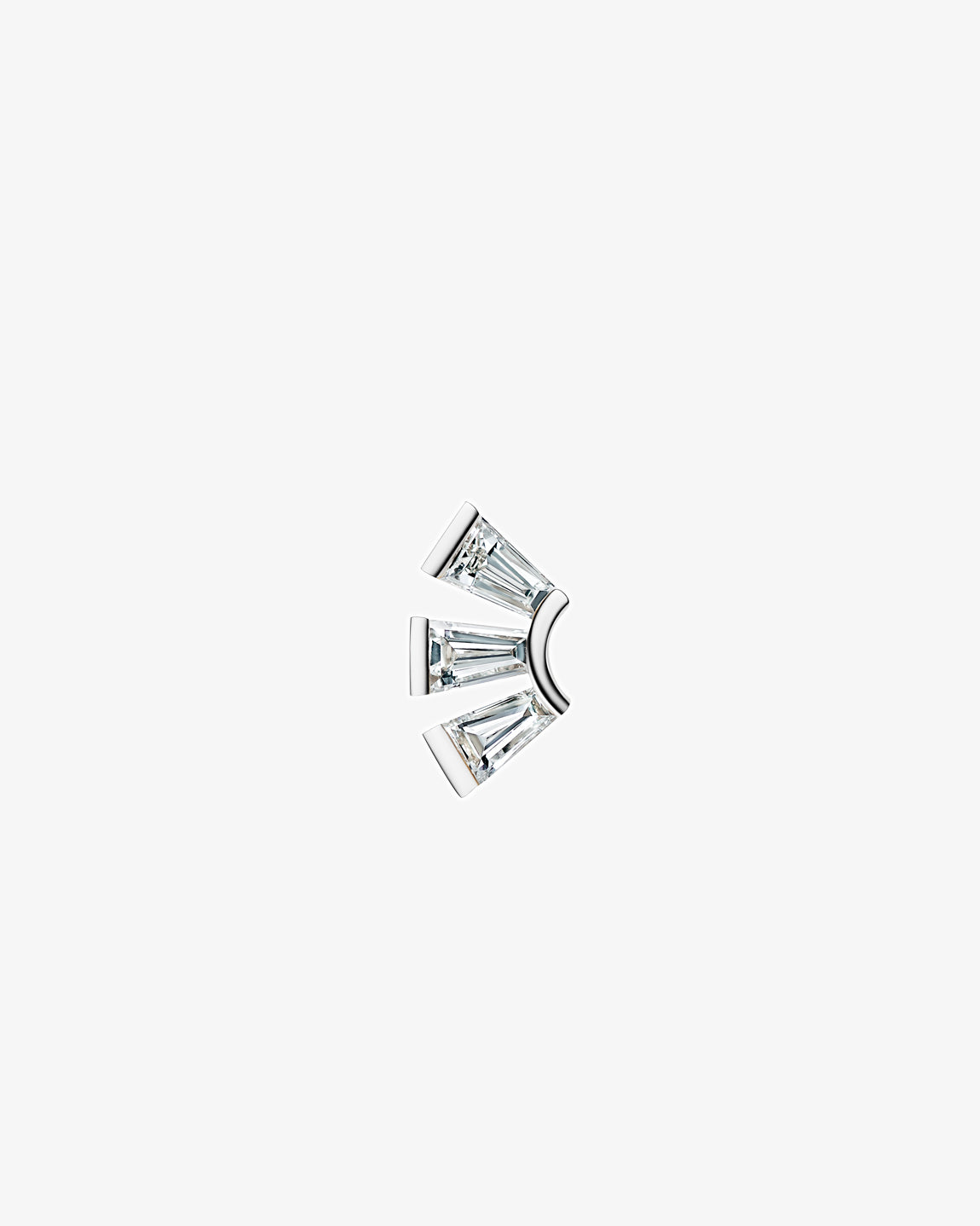 Maria Black Fine 14K White Gold Modular Fan Lab Grown Diamond Stud Single Earring