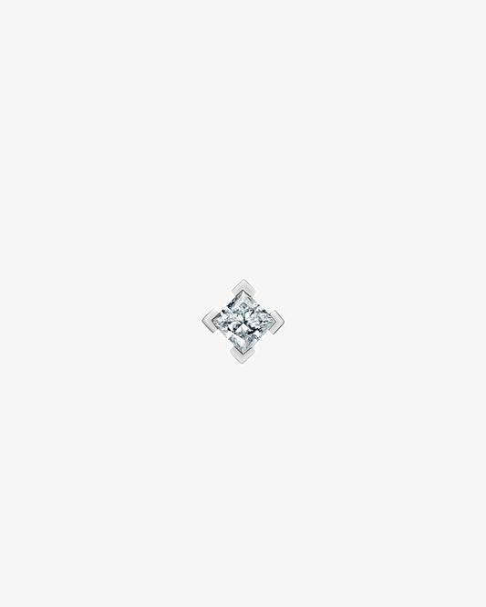 Maria Black Fine 14K White Gold Modular Square Lab Grown Diamond Stud Single Earring