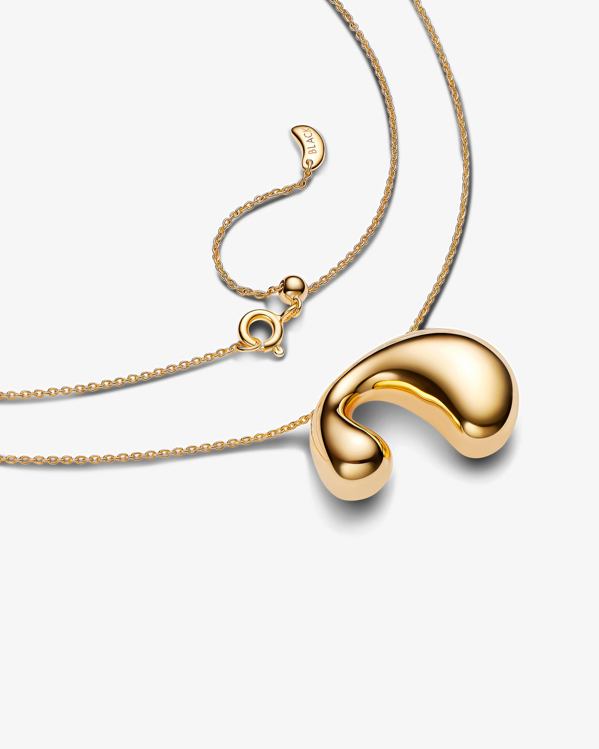 Maria Black Dolphin Necklace in gold-plated sterling silver, detail