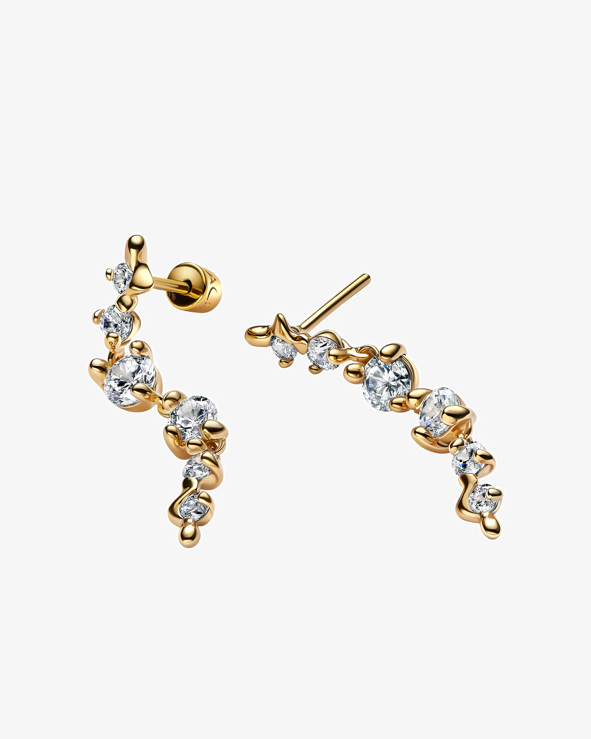 Maria Black Arctic Medium Single Earring in gold-plated sterling silver, pair view