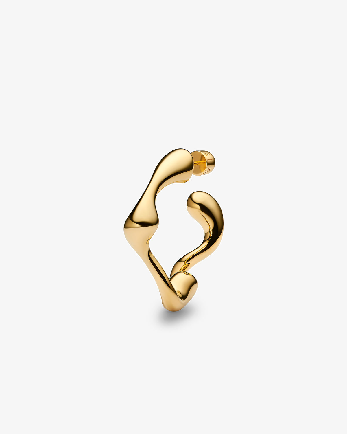 Maria Black Splash Small Hoop Single Earring in gold-plated sterling silver, angled view
