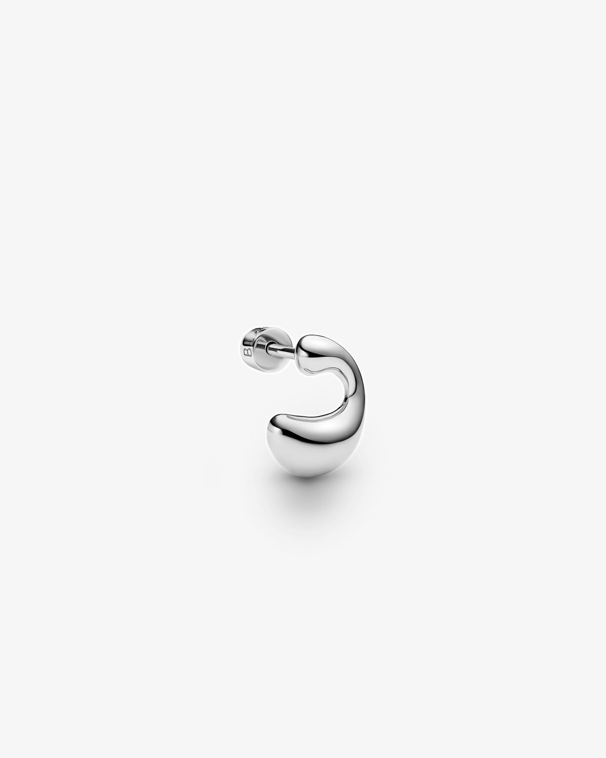 Maria Black Dolphin Splash Stud Single Earring in 925 sterling silver, angled view, view 2
