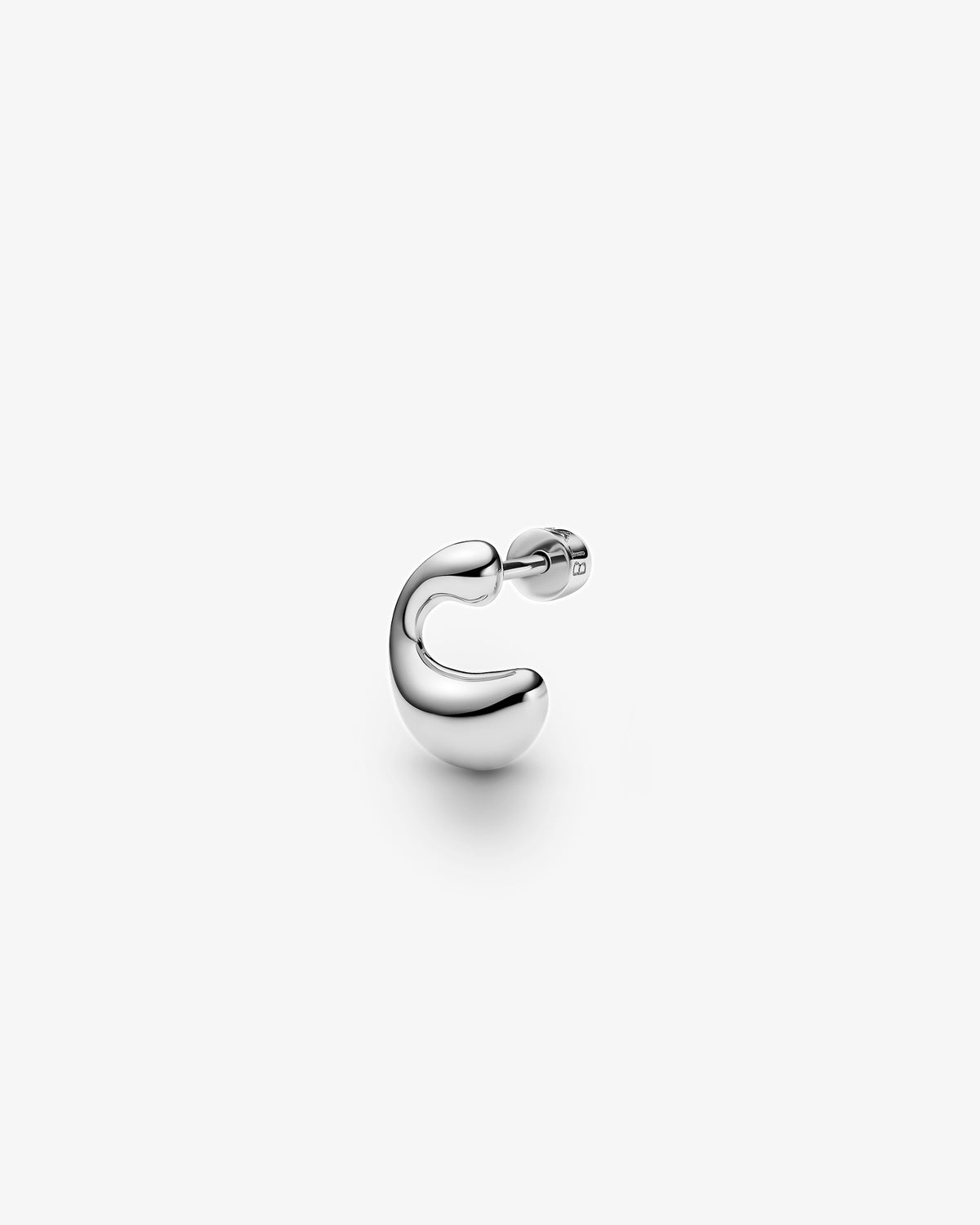 Maria Black Dolphin Splash Stud Single Earring in 925 sterling silver, angled view
