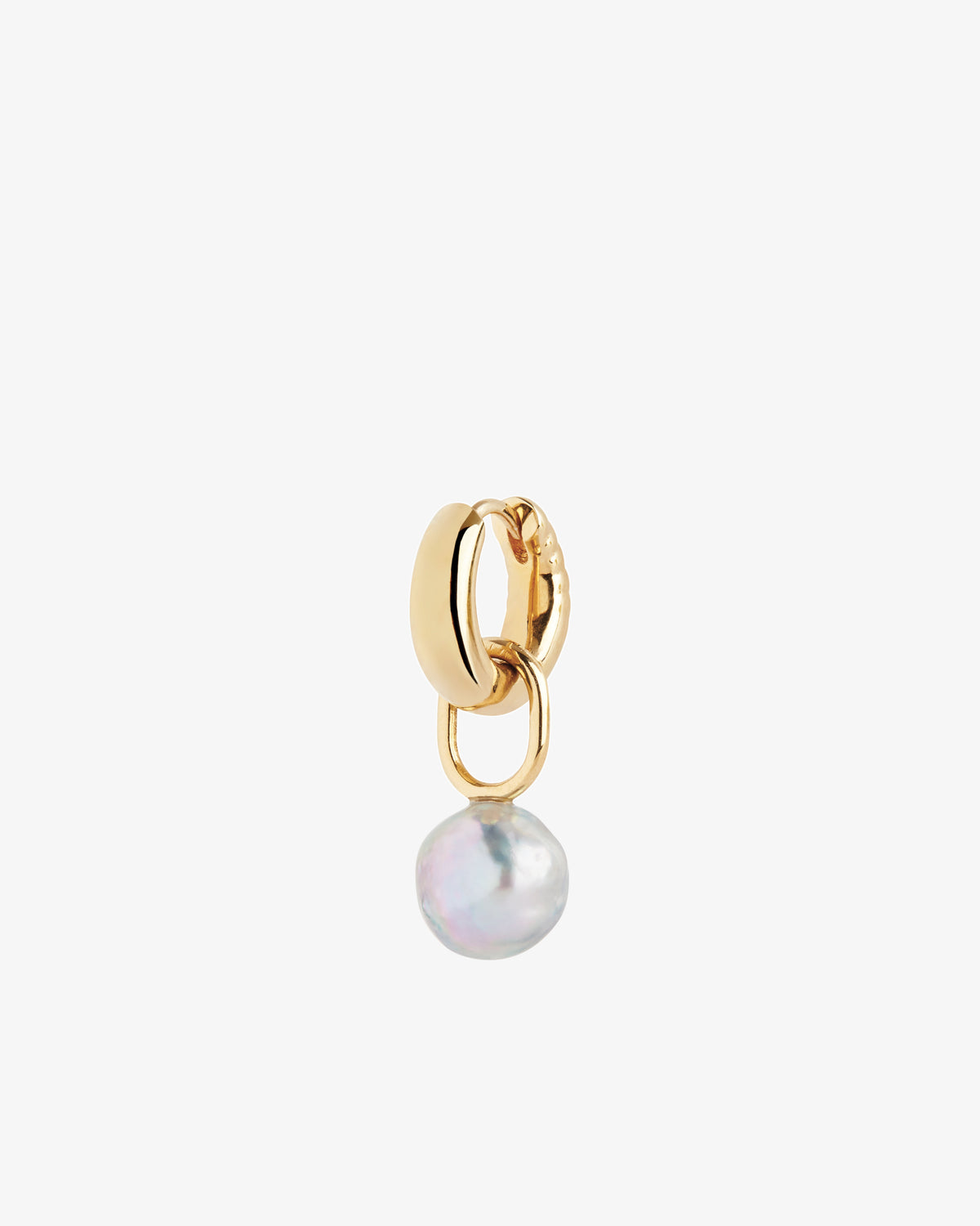 Maria Black Blue Mountain Mother of Pearl Huggie Single Earring in gold-plated brass