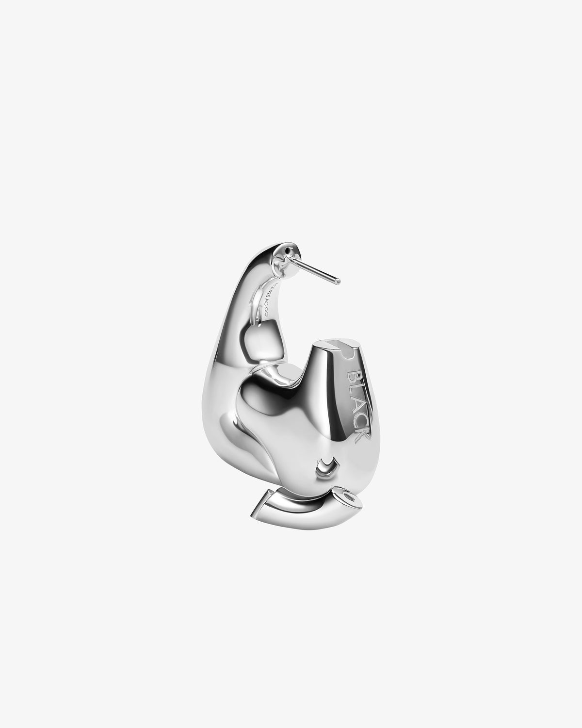 Maria Black Weekender Extra Large Single Earring in 925 sterling silver, side view