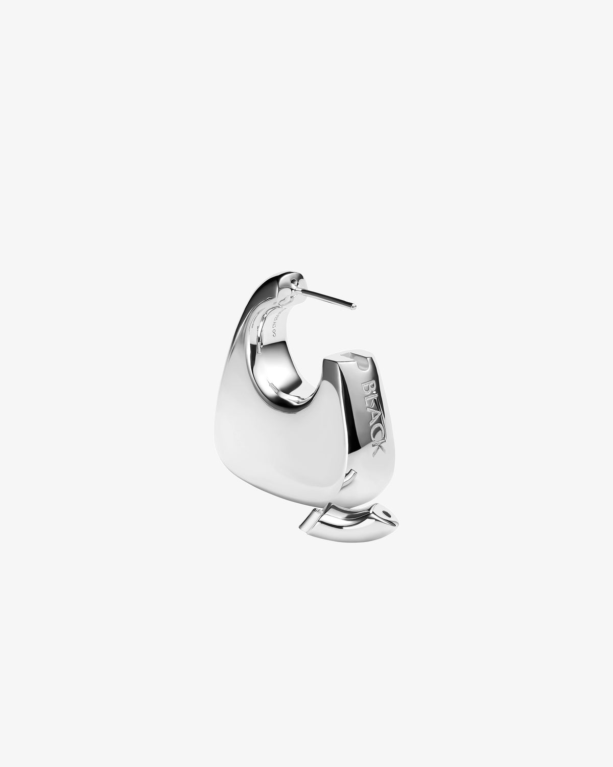Maria Black Tote Large Single Earring in 925 sterling silver, side view
