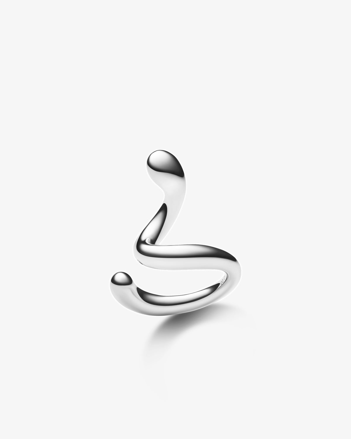 Maria Black Coil Whirl Ear Cuff in 925 sterling silver