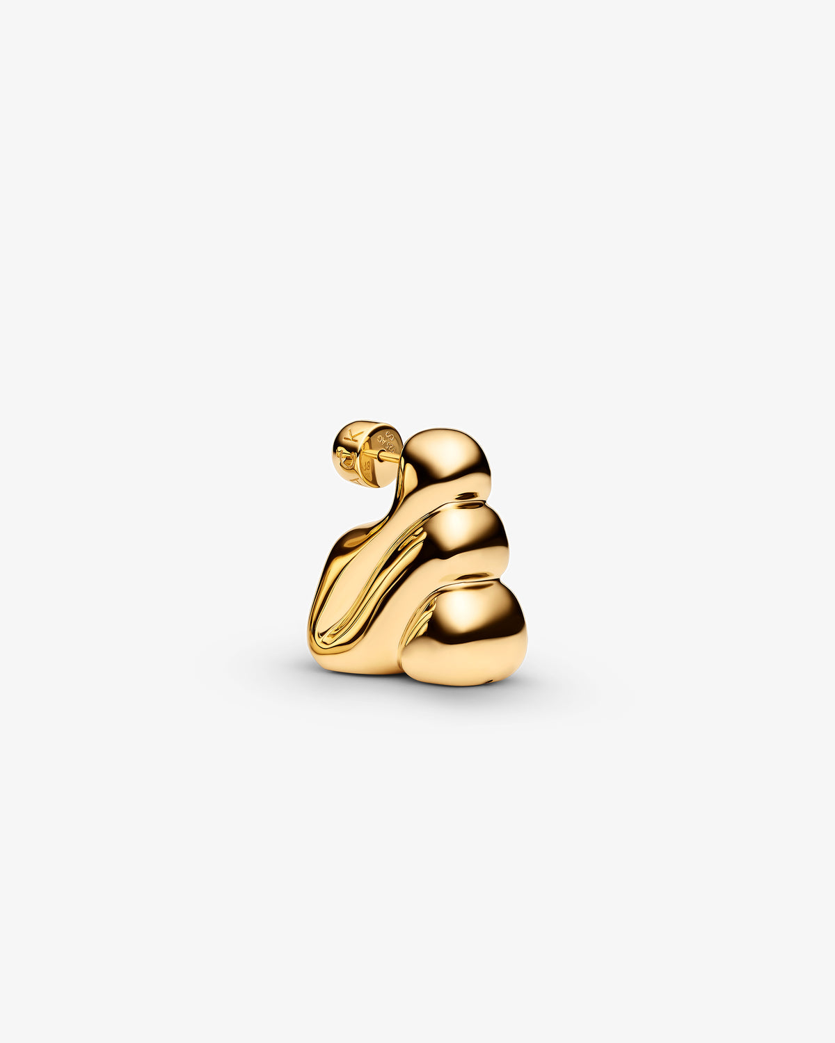 Maria Black Bogota Medium Single Earring in gold-plated sterling silver, angled view