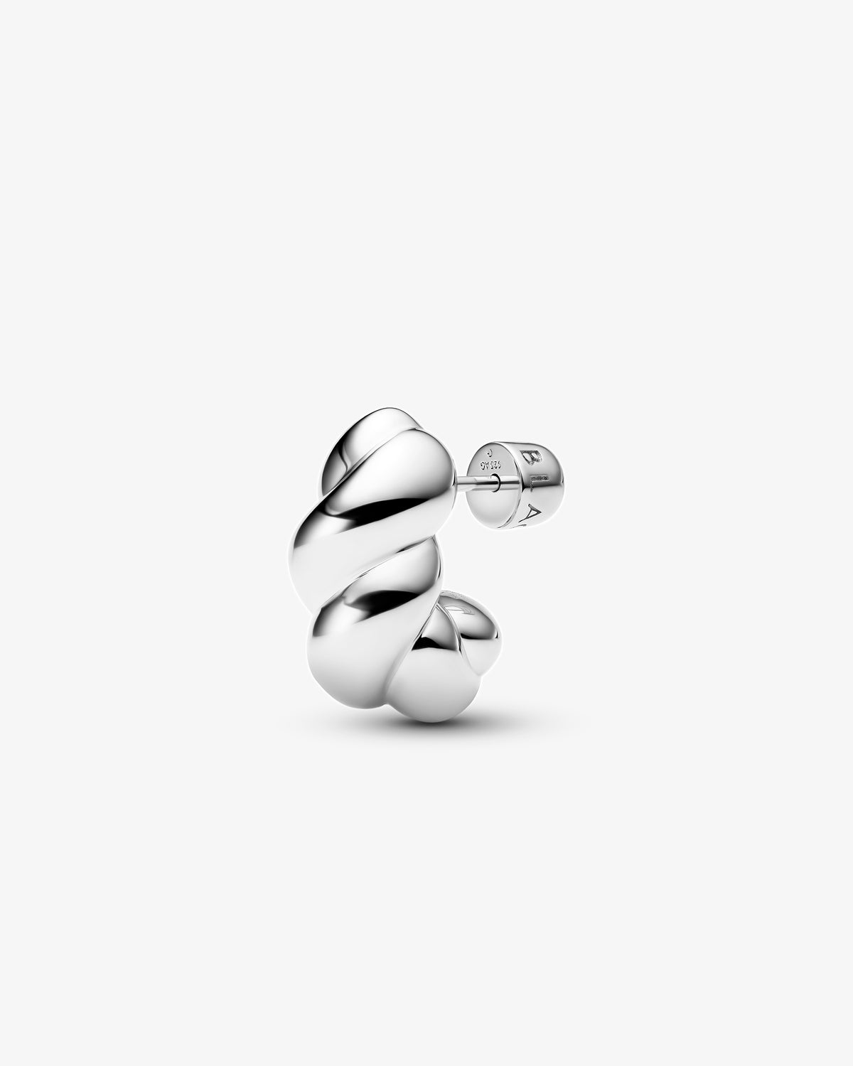Maria Black Robe Large Single Earring in 925 sterling silver, angled view