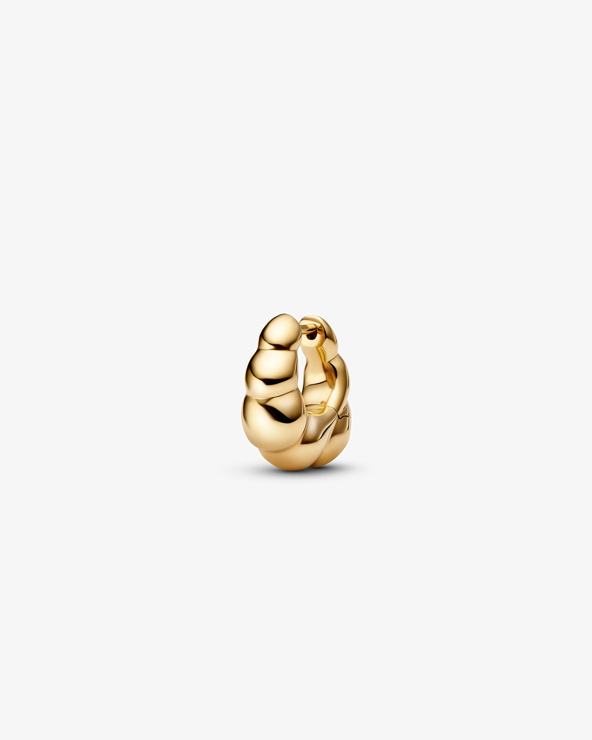 Maria Black Robe Huggie Single Earring in gold-plated sterling silver, angled view