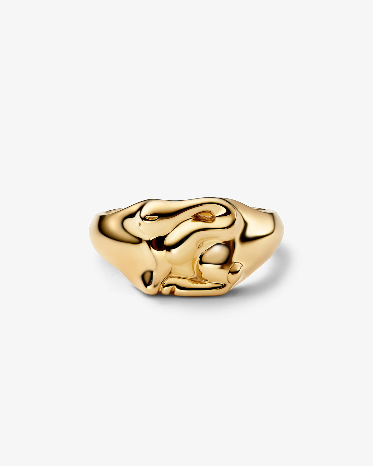 Maria Black Rabbit Mini Signet Ring in gold-plated sterling silver