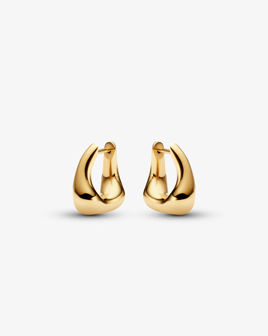 Maria Black Satchel Bend Huggies in gold-plated sterling silver