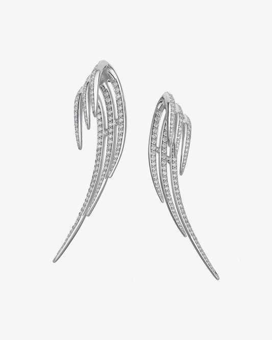 Shaun Leane Fine 18K White Gold Armis Triple Hook Diamond Earrings