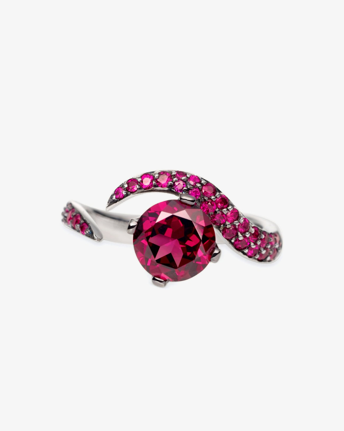 Shaun Leane 18K White Gold Aurora Rhodolite and Ruby Ring