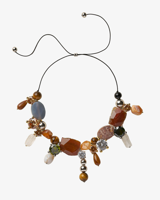 Panconesi Ascolto Necklace in 18-karat gold- and rhodium-plated brass