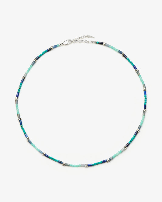 Missoma Beaded Lapis and Aventurine Choker in silver-plated brass