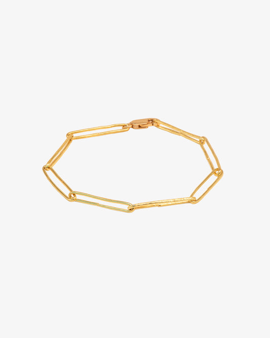 Wouters & Hendrix Gold 18K Gold Hammered Link Bracelet