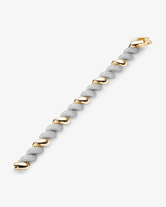 Eddie Borgo Small Pave Torsade Bracelet in silver and gold tone