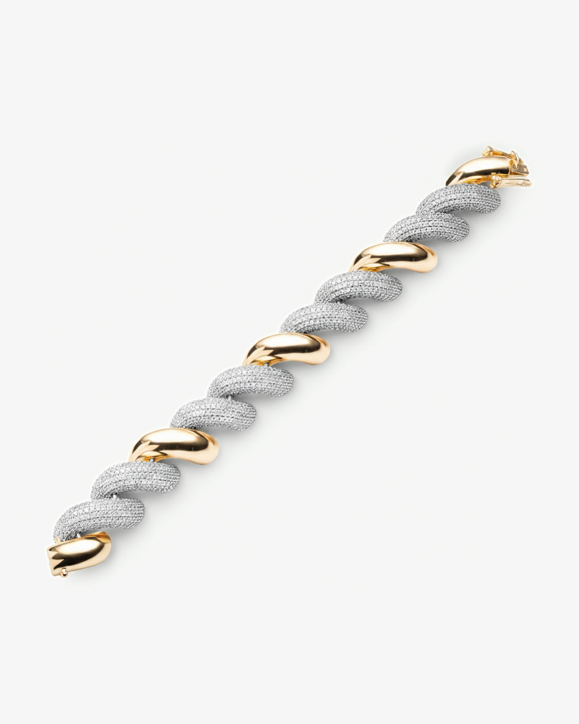 Eddie Borgo Pave Torsade Bracelet in silver and gold tone