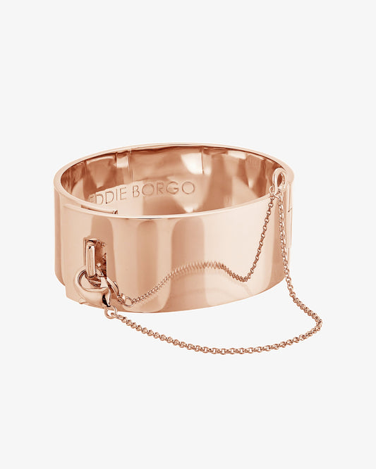 Eddie Borgo Safety Chain Cuff in rose gold-plated brass