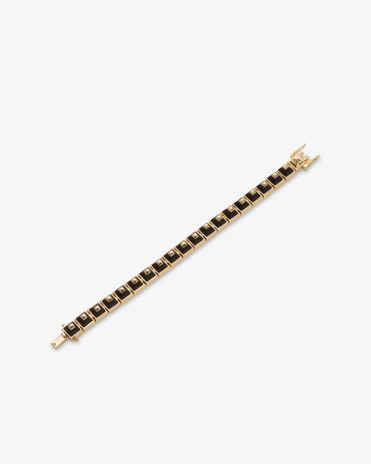 Eddie Borgo Sugarloaf Pyramid Ebony Bracelet in gold-plated brass