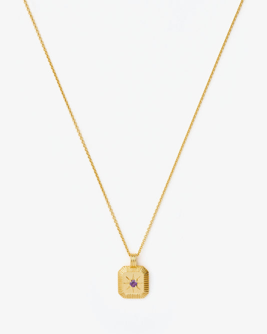 Missoma February Birthstone Amethyst Pendant Necklace in gold-plated sterling silver
