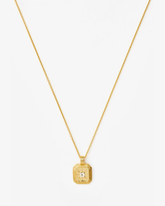 Missoma April Birthstone Crystal Pendant Necklace in gold-plated sterling silver