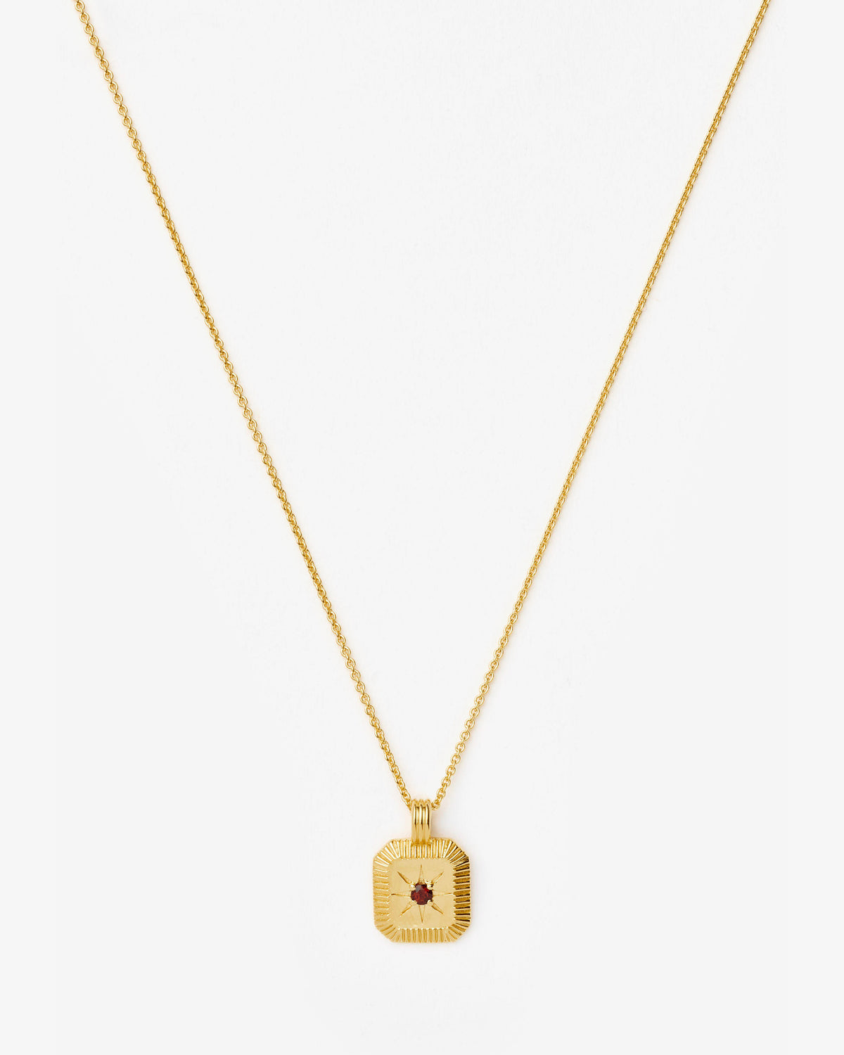Missoma January Birthstone Garnet Pendant Necklace in gold-plated sterling silver