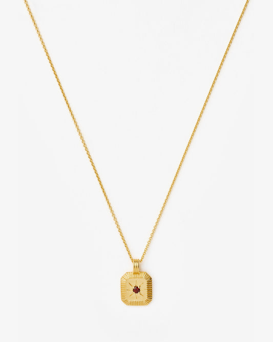 Missoma January Birthstone Garnet Pendant Necklace in gold-plated sterling silver