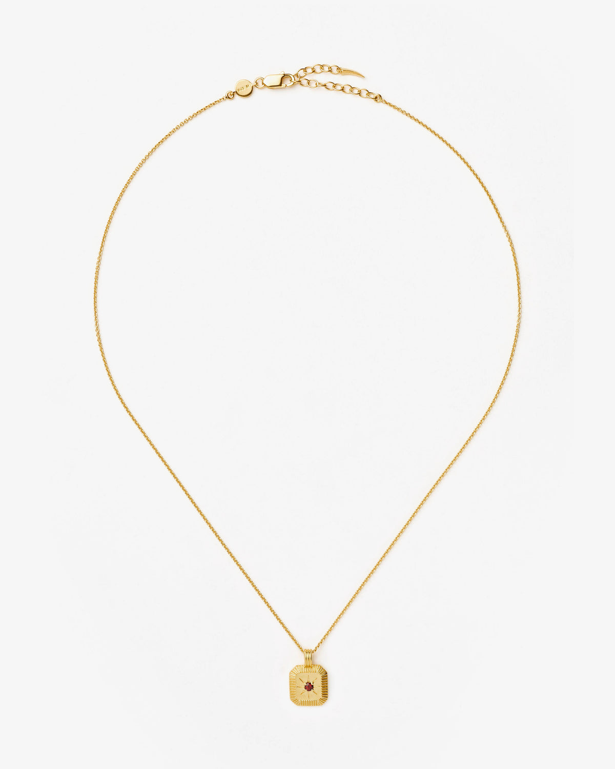 Missoma January Birthstone Garnet Pendant Necklace in gold-plated sterling silver, view 2
