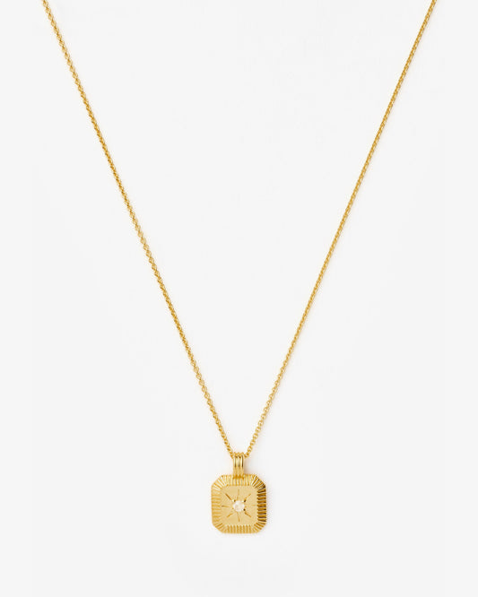 Missoma June Birthstone Moonstone Pendant Necklace in gold-plated sterling silver