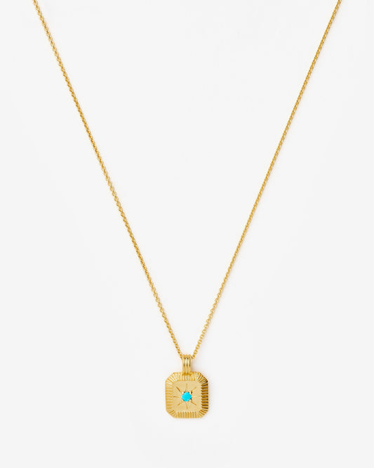 Missoma December Birthstone Turquoise Magnesite Pendant Necklace in gold-plated sterling silver