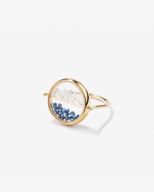 Aurelie Bidermann Fine 18K Gold Chivor Diamond and Sapphire Ring