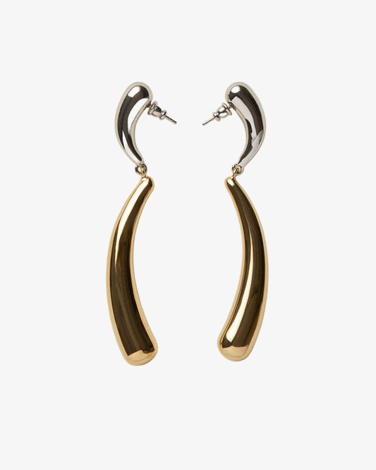 Panconesi Blow Up Forma Earrings in 18-karat gold- and rhodium-plated copper