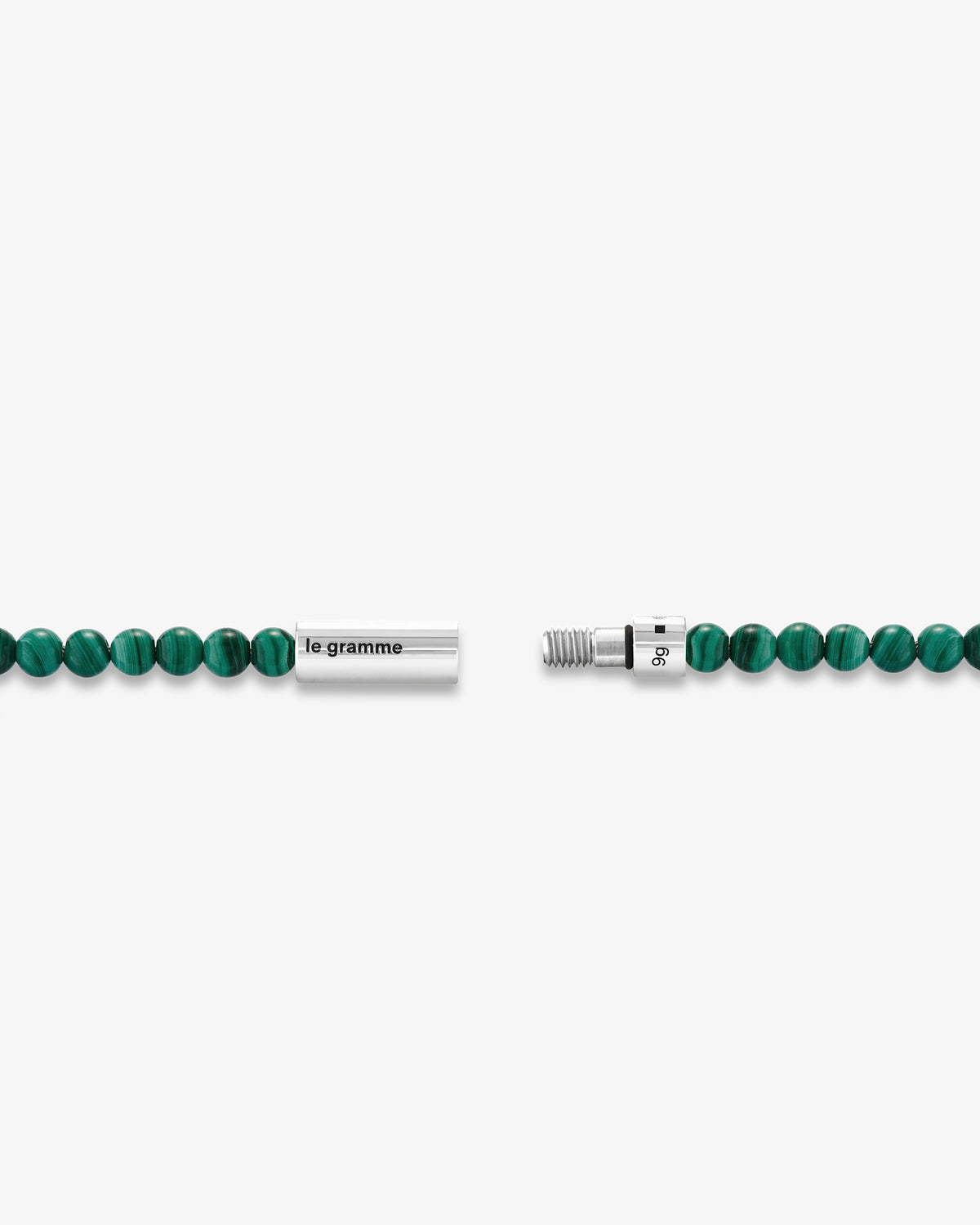 Le gramme 11g malachite beads cable bracelet