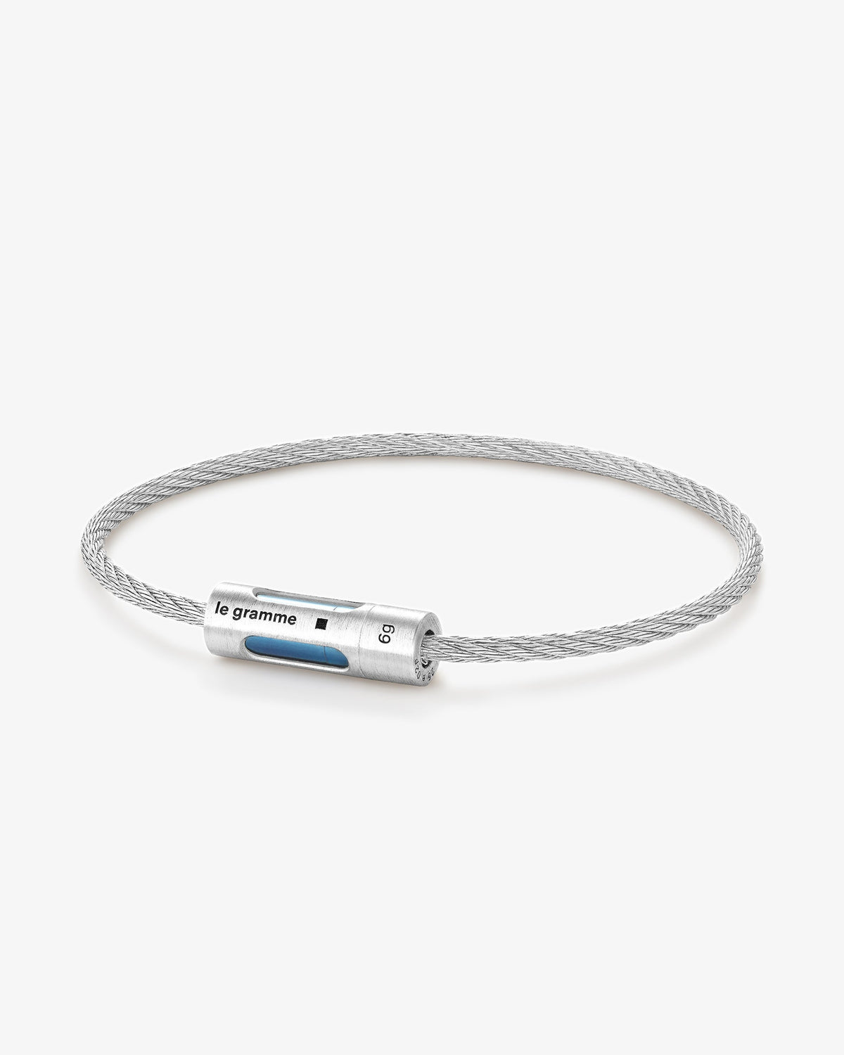 Le gramme 9g blue punched cable bracelet