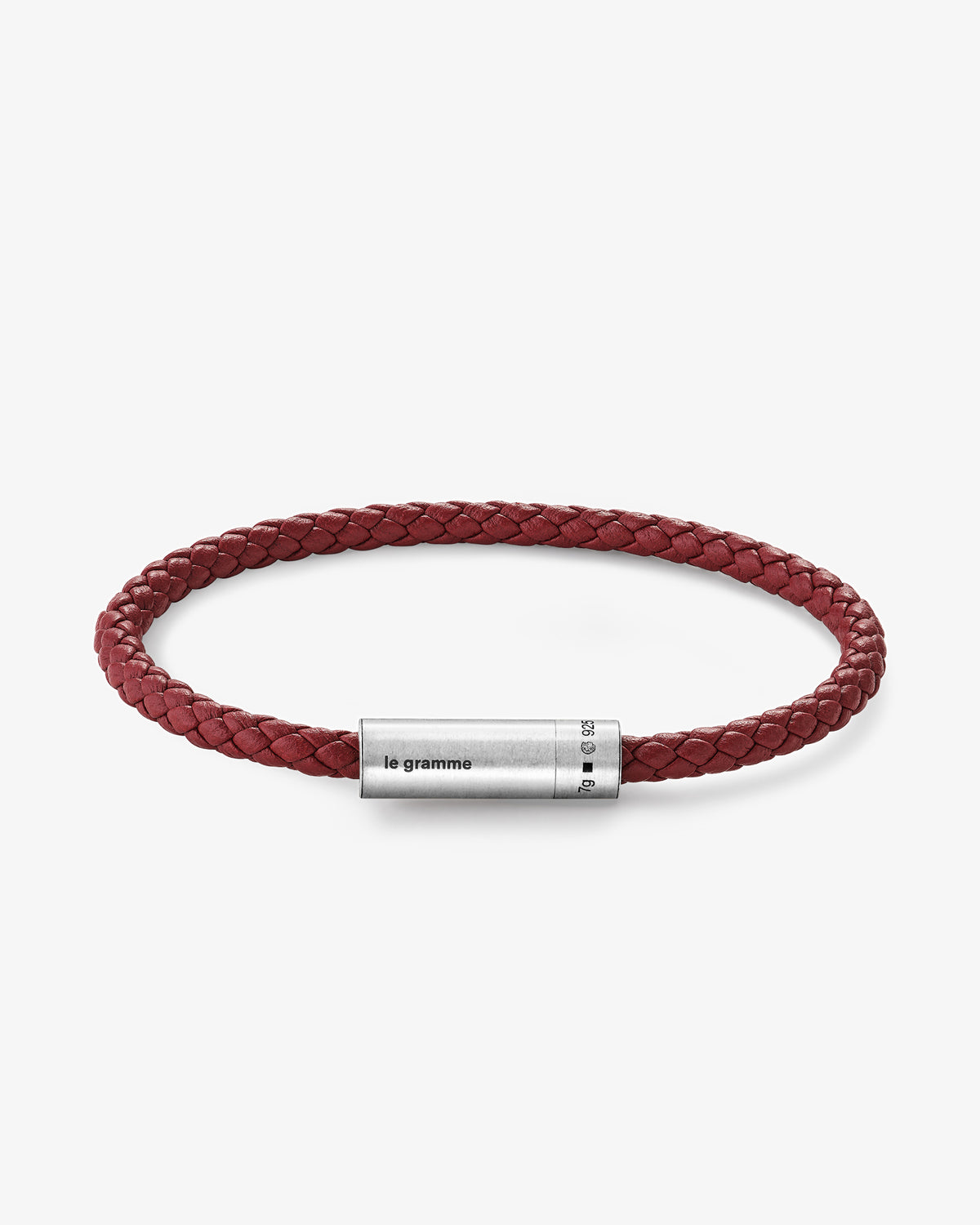 7g Burgundy Leather Cable Bracelet