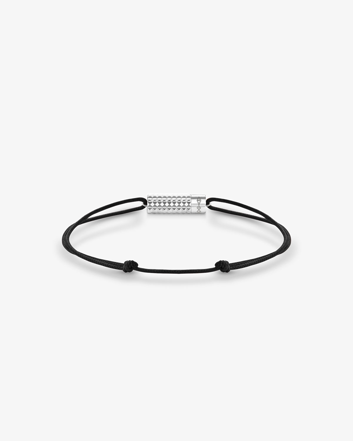 Le Gramme 5g Cable Guilloche Black Cord Bracelet, back view