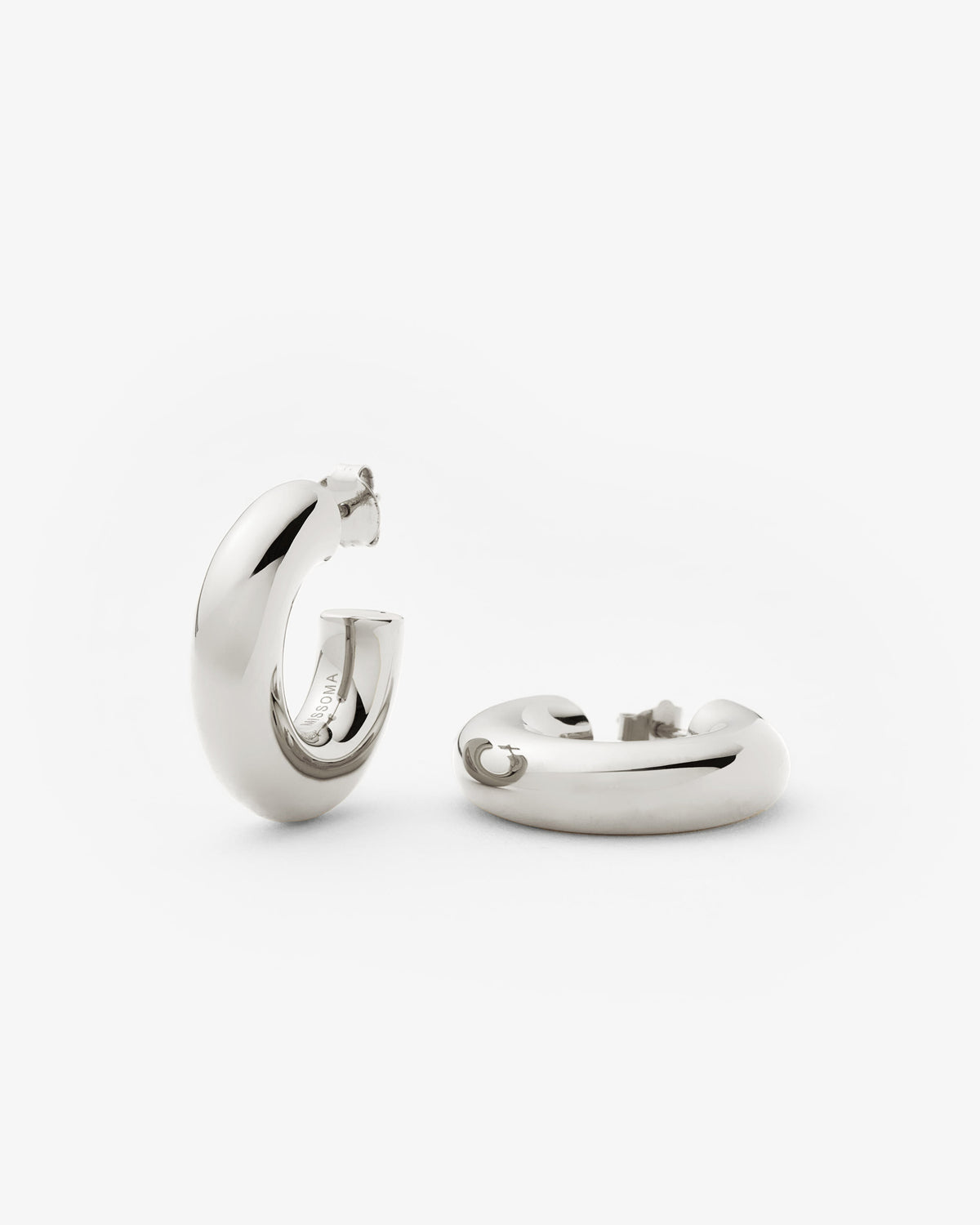 Missoma Large Ridge Hoop Earrings in silver-plated brass