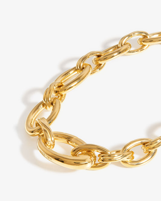 Missoma Graduated Oval Chain Bracelet in gold-plated brass
