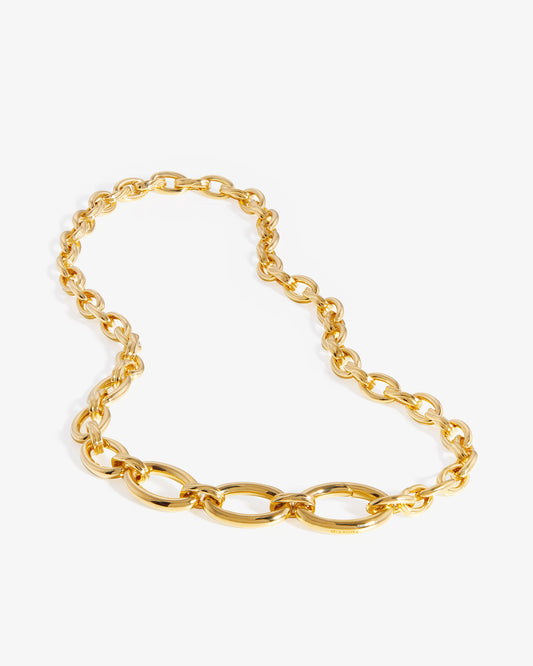 Missoma Large Graduated Oval Chain Necklace in gold-plated brass