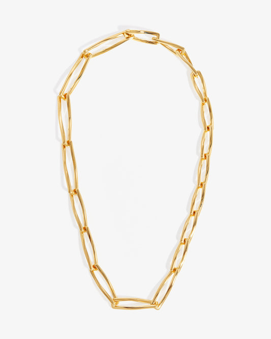 Missoma Chunky Twisted Link Necklace in gold-plated brass