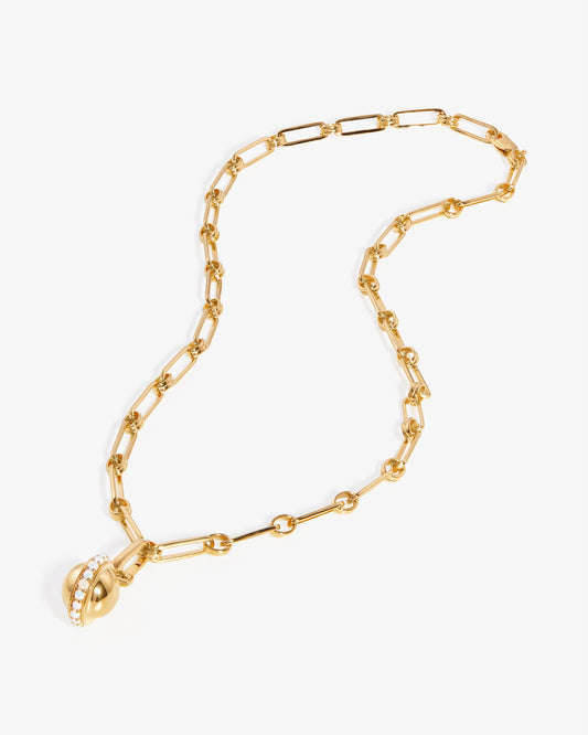 Missoma Opalite Sphere Aegis Chain Necklace in gold-plated brass